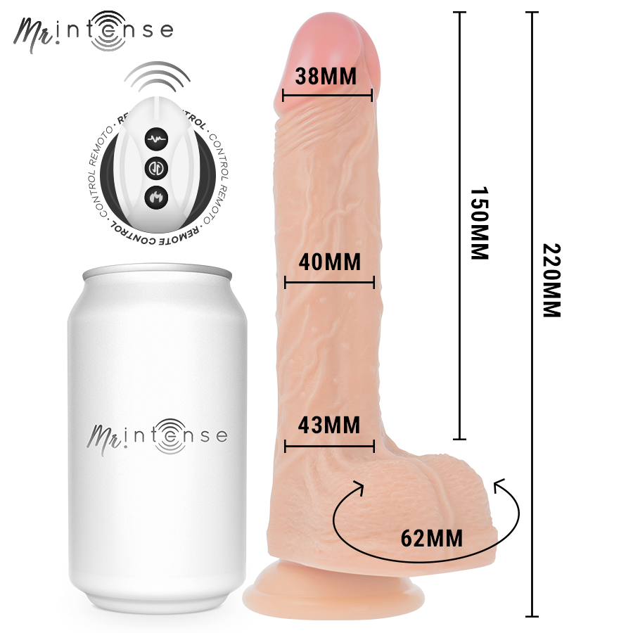 MR INTENSE - BROSNAN REALÍSTICO MULTIFUNCIÓN CON VIBRACIÓN UP AND DOWN CONTROL REMOTO 22 CM -O- 4 CM - Imagen 4