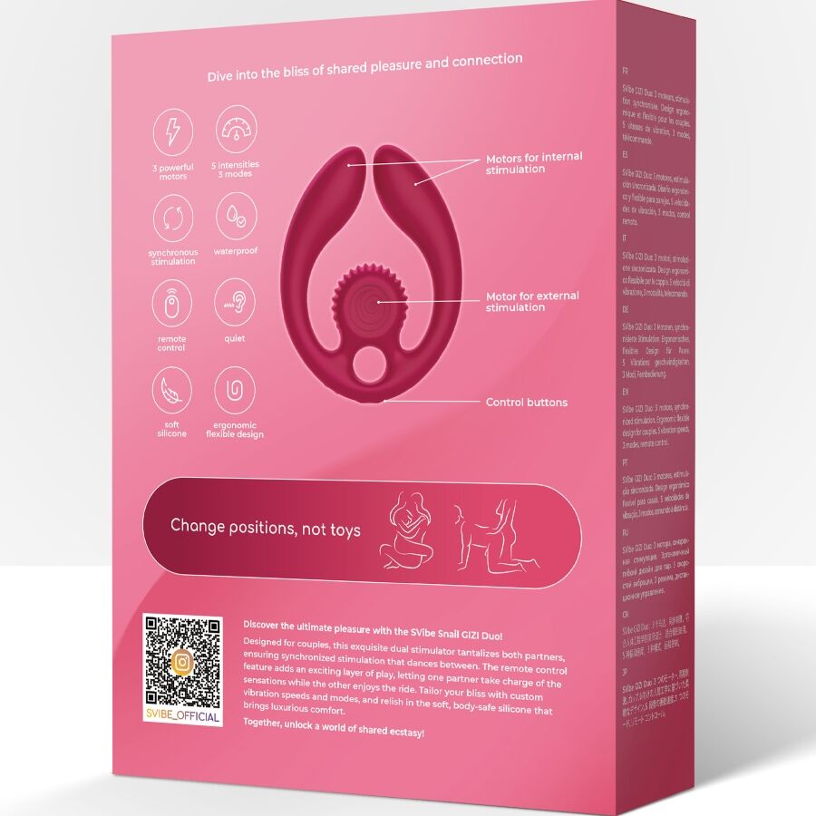 SNAIL VIBE - GIZI DÚO ESTIMULADOR DE PAREJAS CONTROL REMOTO BURDEOS - Imagen 4
