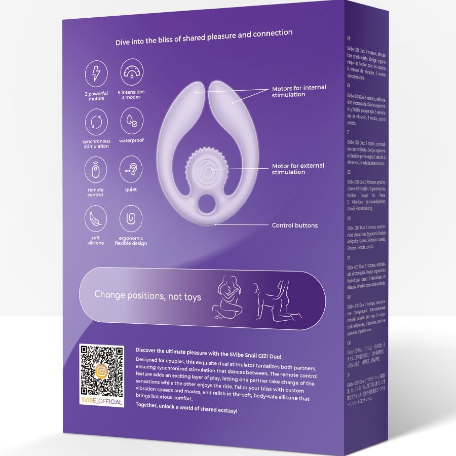 SNAIL VIBE - GIZI DUO STIMULATEUR POUR COUPLES TÉLÉCOMMANDE LILAS – Image 5