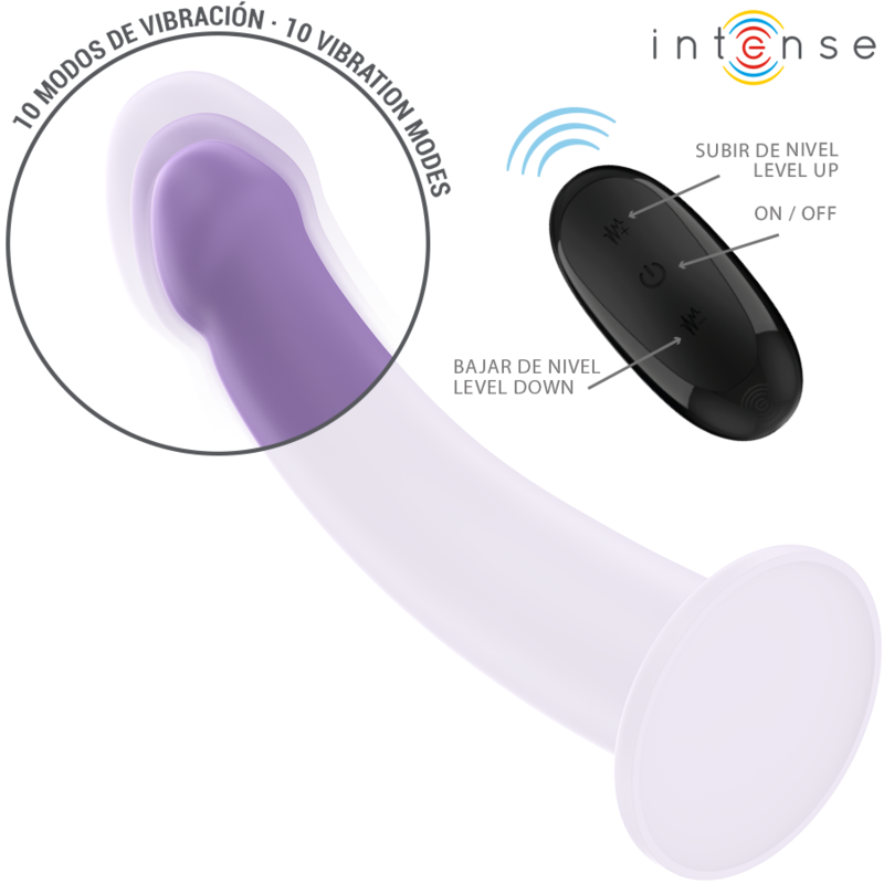 INTENSE - EDDIE VIBRATEUR 17,5 CM 10 VIBRATIONS VIOLET TÉLÉCOMMANDE – Image 4