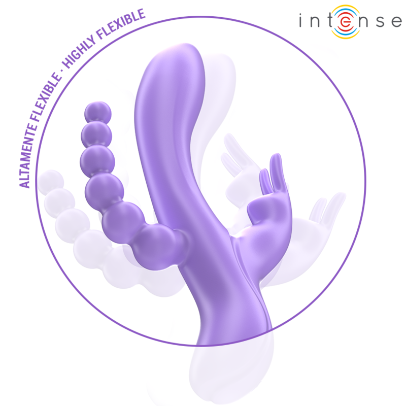INTENSE - MIKO TRIPLE VIBRATEUR LAPIN & STIMULATEUR & ANAL 7 VIBRATIONS VIOLET – Image 4