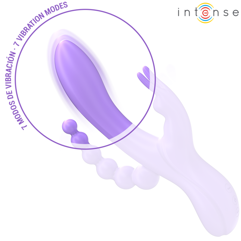 INTENSE - MIKO TRIPLE VIBRATEUR LAPIN & STIMULATEUR & ANAL 7 VIBRATIONS VIOLET – Image 5