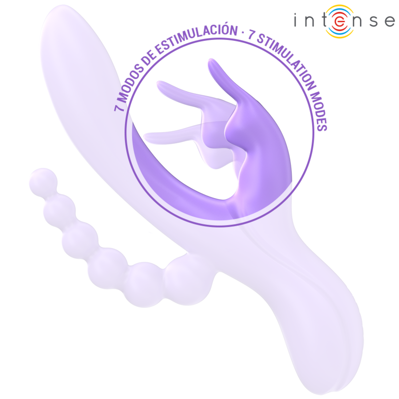 INTENSE - MIKO TRIPLE VIBRATEUR LAPIN & STIMULATEUR & ANAL 7 VIBRATIONS VIOLET – Image 6