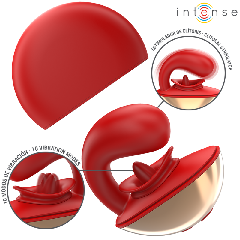 INTENSE - VIBRATEUR & STIMULATEUR MARIAH EN FORME DE U 10 VIBRATIONS ROUGE – Image 2