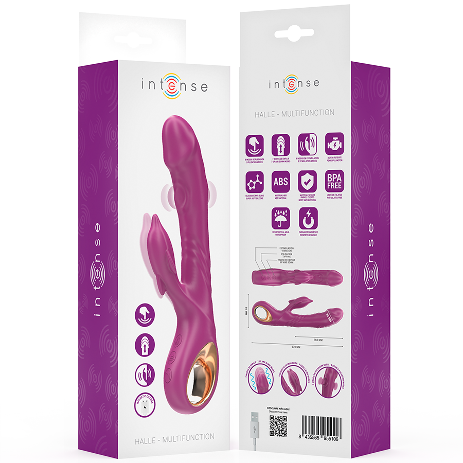INTENSE - HALLE VIBRATEUR MULTIFONCTION AVEC LANGUE STIMULANTE DAUPHIN VIOLET – Image 8