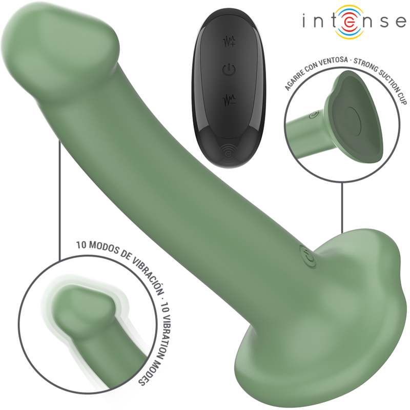 INTENSE - BECCA VIBRATEUR AVEC VENTOUSE 10 VIBRATIONS TÉLÉCOMMANDE VERTE – Image 2