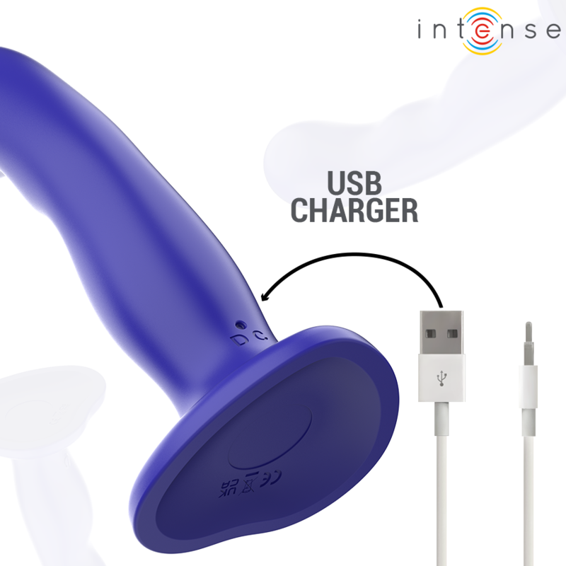 INTENSE - SHORTY VIBRATEUR AVEC VENTOUSE TÉLÉCOMMANDE BLEUE – Image 7