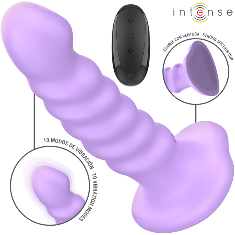 INTENSE - BRENDA VIBRATEUR TAILLE M DESIGN SPIRALE 10 VIBRATIONS VIOLET TÉLÉCOMMANDE – Image 2