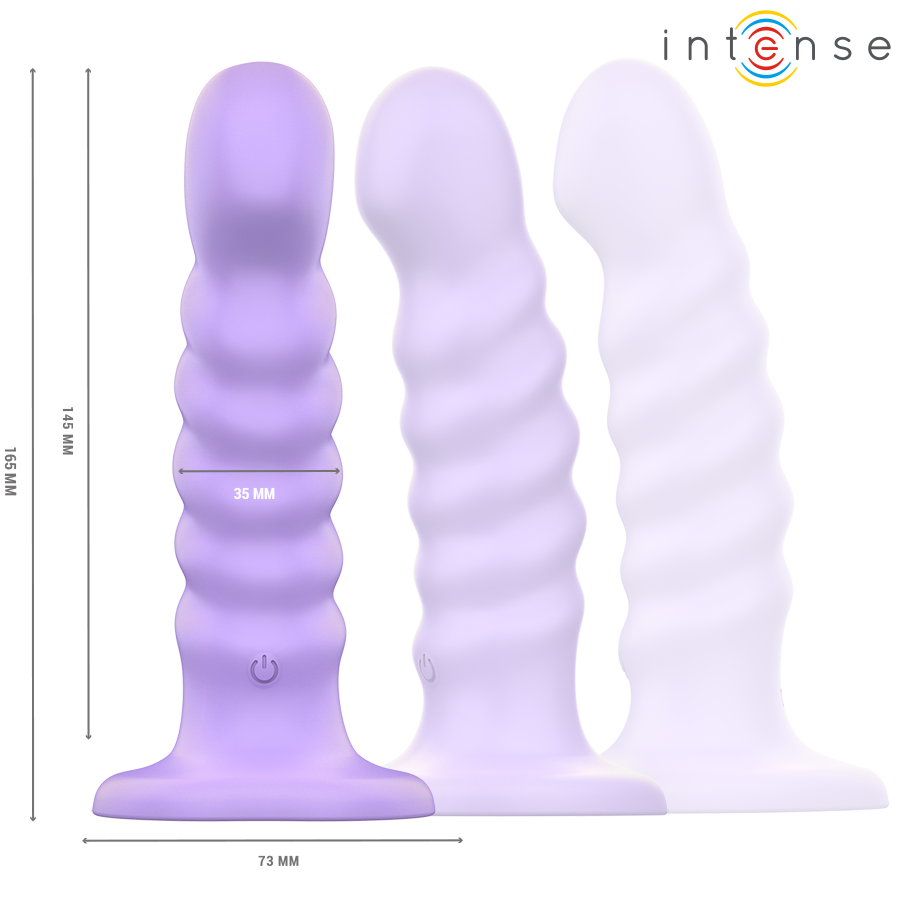 INTENSE - BRENDA VIBRATEUR TAILLE M DESIGN SPIRALE 10 VIBRATIONS VIOLET TÉLÉCOMMANDE – Image 3
