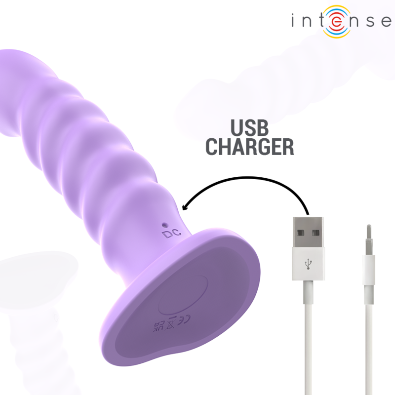 INTENSE - BRENDA VIBRATEUR TAILLE M DESIGN SPIRALE 10 VIBRATIONS VIOLET TÉLÉCOMMANDE – Image 6
