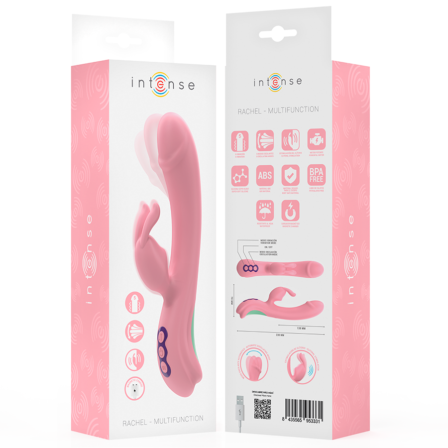 INTENSE - RACHEL VIBRATEUR RABBIT 5 VIBRATIONS ROSE – Image 9