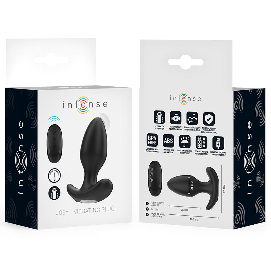 INTENSE - JOEY ANAL PLUG 10 VIBRATIONEN SCHWARZ FERNBEDIENUNG – Bild 7