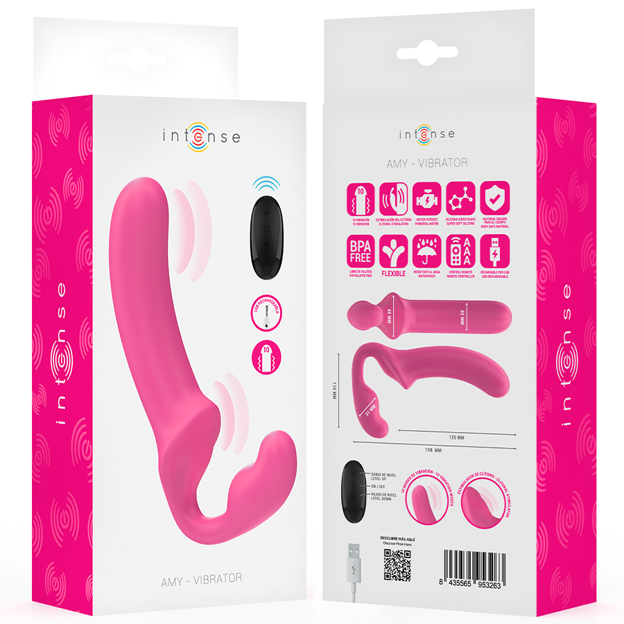 INTENSE - AMY VIBRADOR DUPLO 20 CM ROSA CONTROLE REMOTO - Image 8