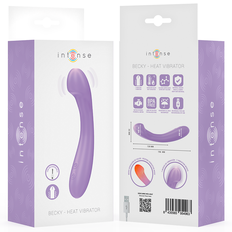 INTENSE - BECKY VIBRATEUR 19 CM CHAUFFANT 7 VIBRATIONS VIOLET – Image 8