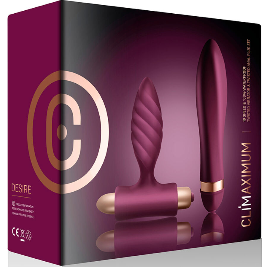 CLIMAXIMUM - KIT DESIRE VIBRATEUR TORSADÉ + PLUG ANAL – Image 5