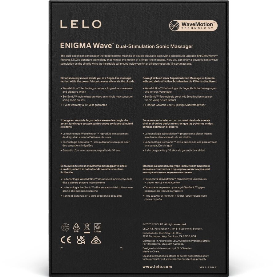 LELO - ENIGMA WAVE VIBRATION TRIPLE MASSAGER NOIR – Image 5