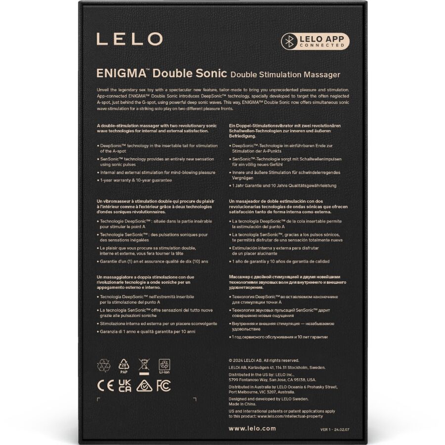 LELO - ENIGMA DOUBLE VIBRATEUR SONIQUE POINT G CYBER VIOLET – Image 5