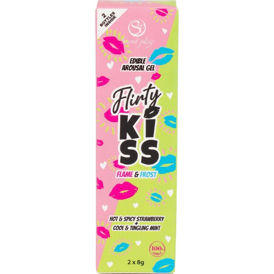 SECRETPLAY - GÉIS PARA BEIJOS FLERTANTES COM EFEITOS DE SEXO ORAL MORANGO E HORTELÃ 2 x 8 GR - Image 4