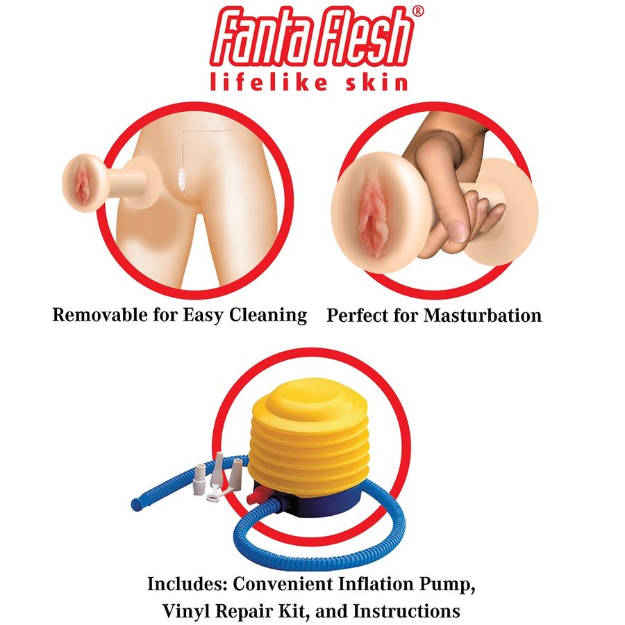 MUÑECA HINCHABLE TAMAÑO REAL CON CARA 3D, VAGINA Y ANO REALISTA + BOMBA - Imagen 4