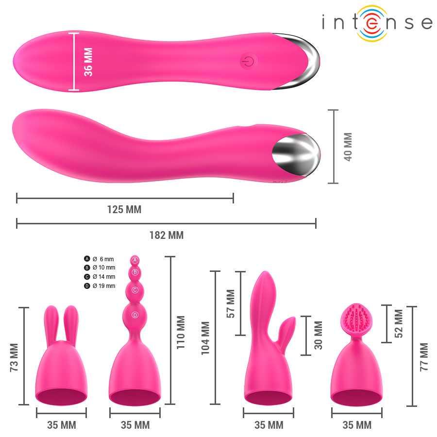 INTENSE - VIBRADOR CHER COM 20 PADRÕES E CABEÇAS INTERCAMBIÁVEIS - Image 3