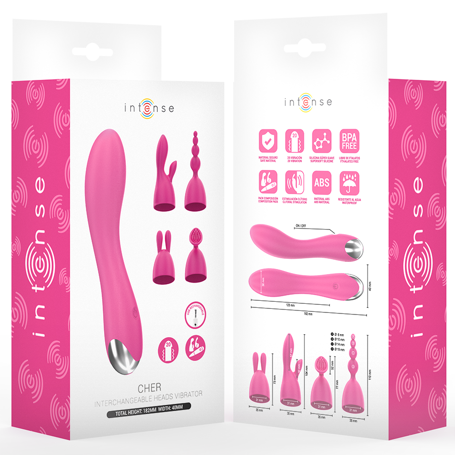 INTENSE - VIBRADOR CHER COM 20 PADRÕES E CABEÇAS INTERCAMBIÁVEIS - Image 4