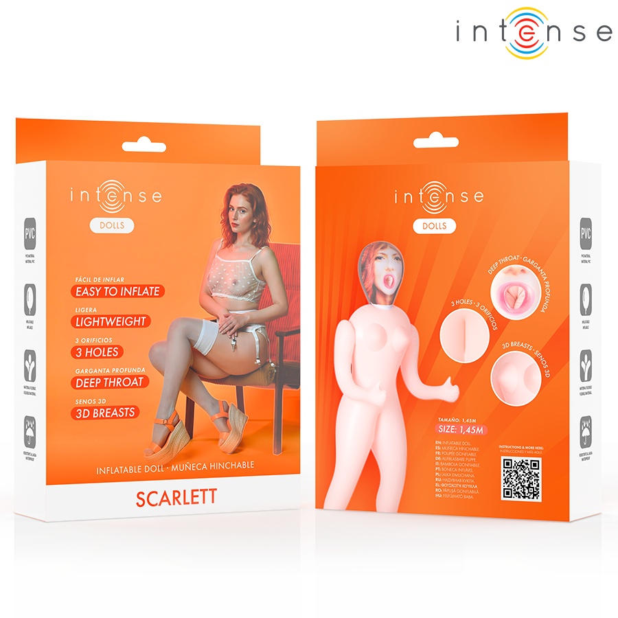 INTENSE DOLLS - AUFBLASBARE PUPPE SCARLETT MIT DREI ÖFFNUNGEN – Bild 3
