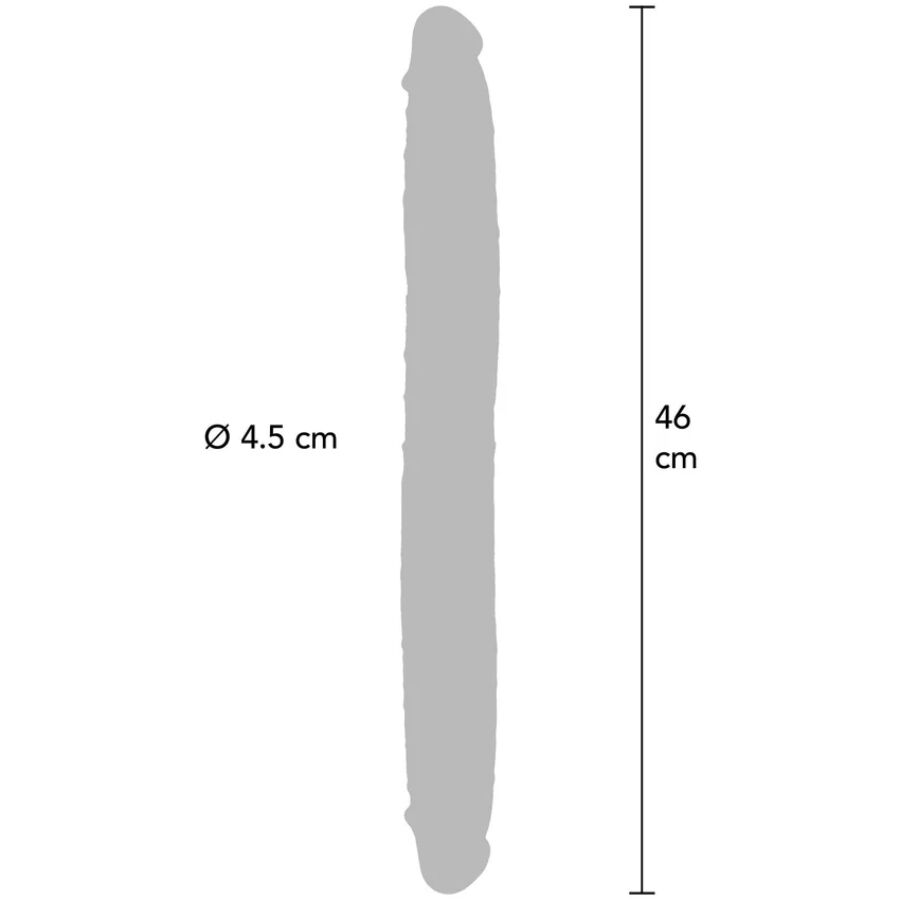 GET REAL - GODEMICHET EN SILICONE À DOUBLE EXTRÉMITÉ CARAMEL 46 CM – Image 3
