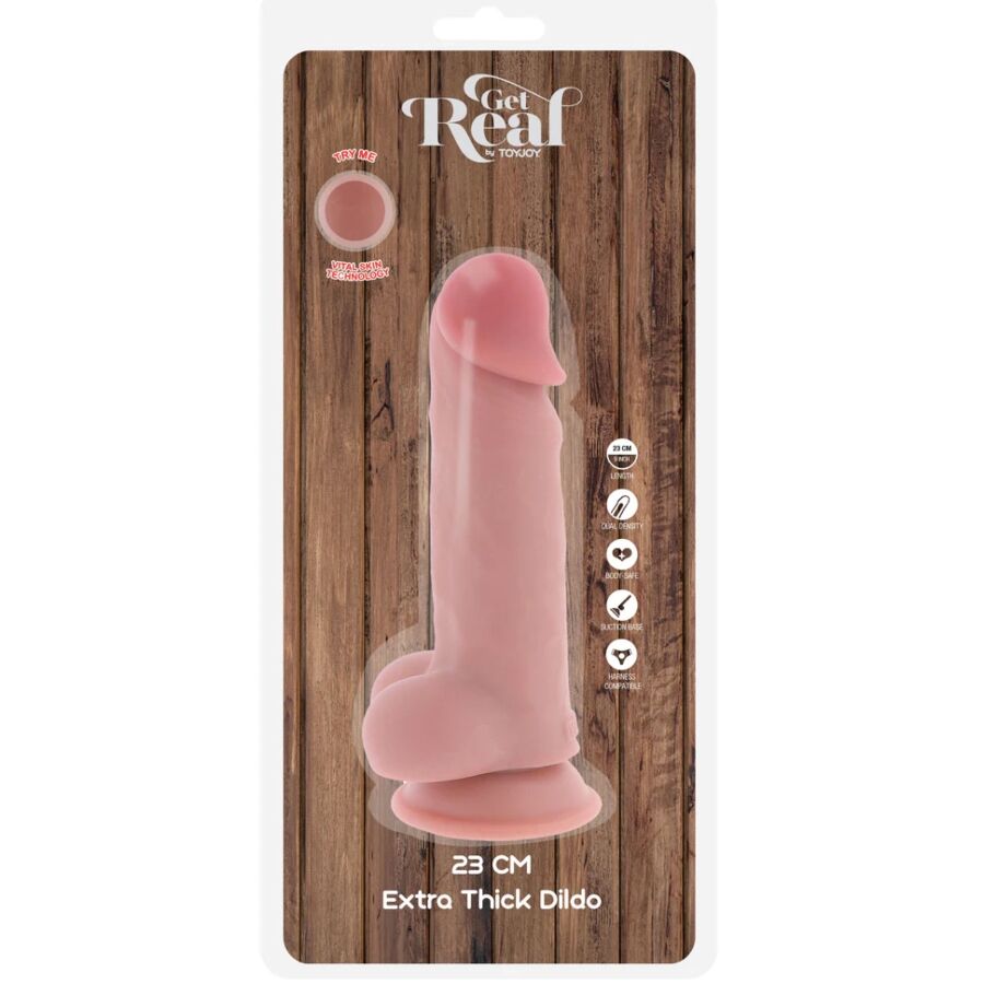 GET REAL - DELUXE REALISTIC PENIS WITH TESTICLES EXTRA THICK 23 CM - Image 4
