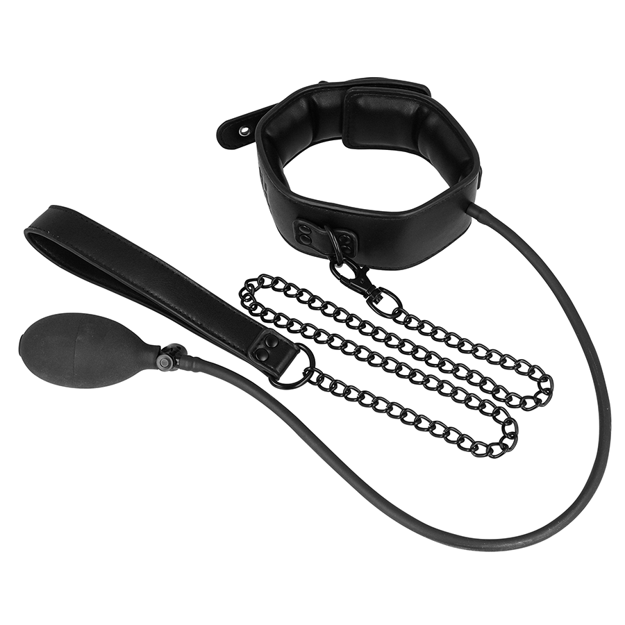 FETISH SUBMISSIVE BONDAGE - COLLIER D'ÉTRANGLEMENT GONFLABLE AVEC CHAÎNE – Image 6