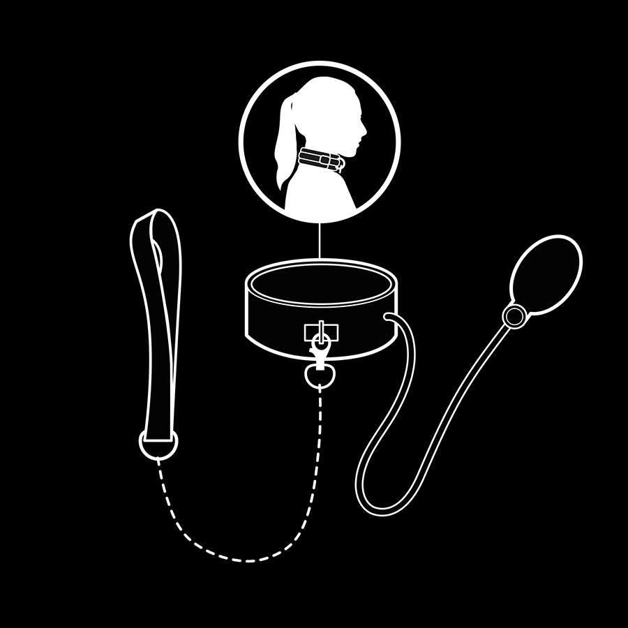 FETISH SUBMISSIVE BONDAGE - COLLIER D'ÉTRANGLEMENT GONFLABLE AVEC CHAÎNE – Image 3