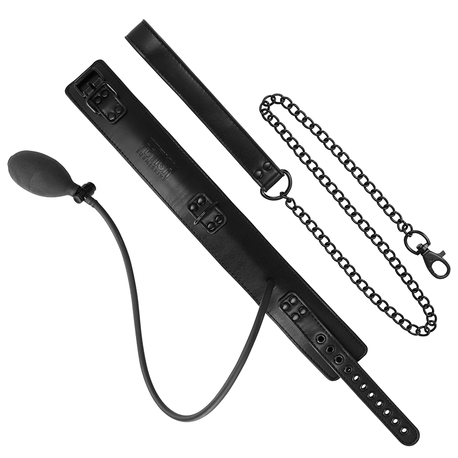 FETISH SUBMISSIVE BONDAGE - COLLIER D'ÉTRANGLEMENT GONFLABLE AVEC CHAÎNE – Image 7