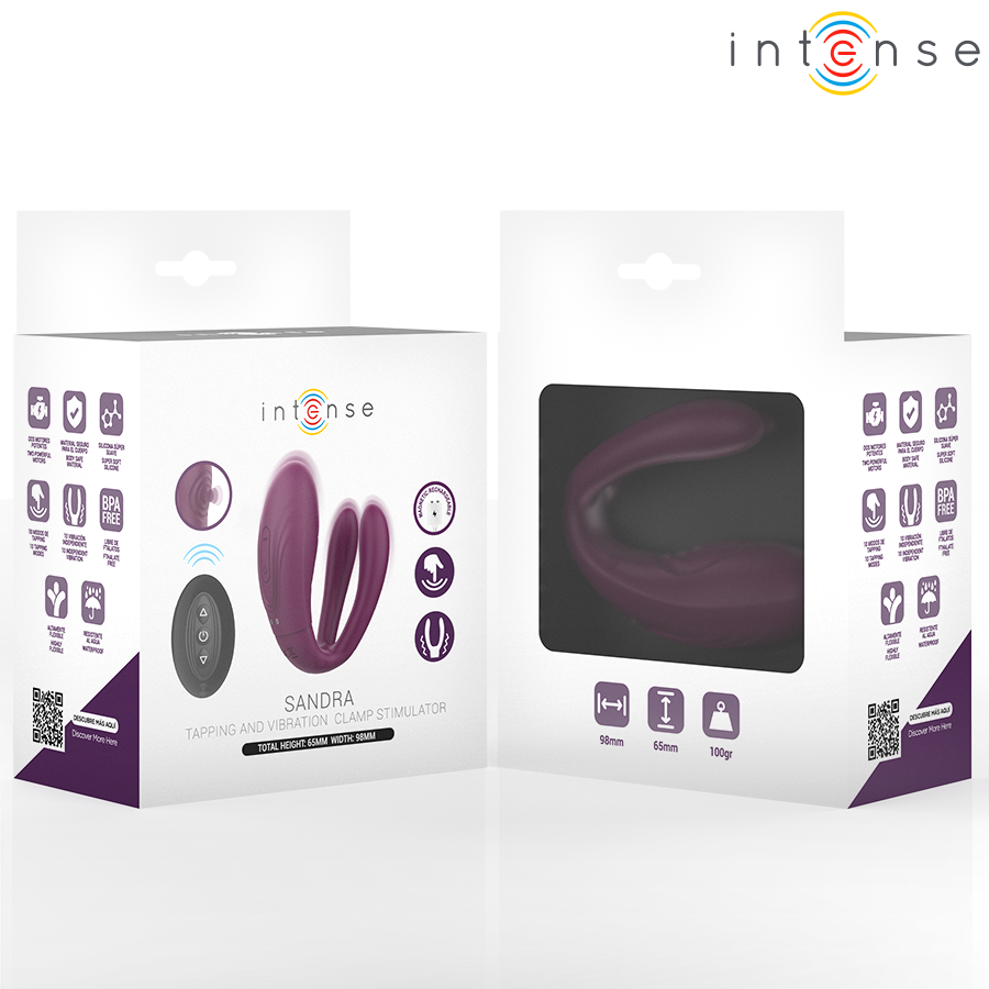 INTENSE - SANDRA VIBRADOR & ESTIMULADOR DE PINZAS CON GOLPETEO CONTROL REMOTO - Imagen 9