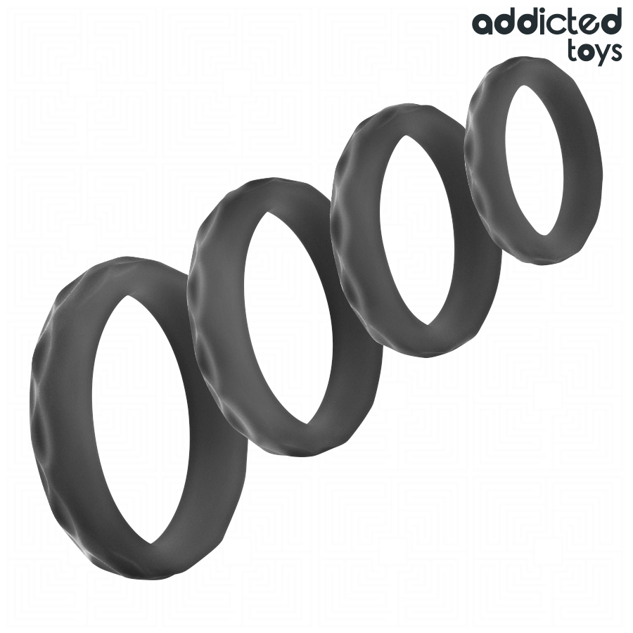 ADDICTED TOYS - ENSEMBLE D'ANNEAUX PÉNIS TEXTURÉS, 4 TAILLES – Image 6