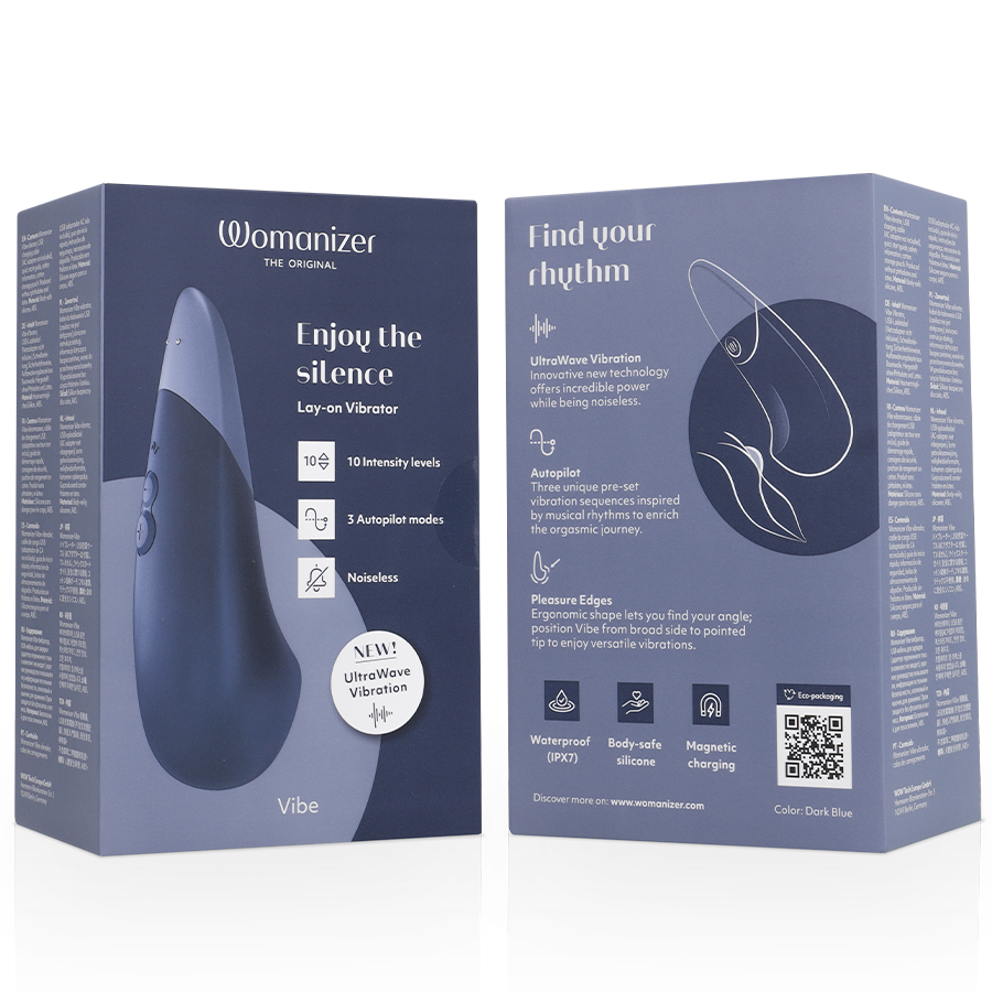 WOMANIZER - VIBE LAY-ON VIBRATEUR SILENCIEUX BLEU FONCÉ – Image 7