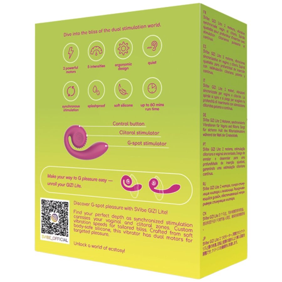 SNAIL VIBE - GIZI LITE VIBRATEUR ROSE DOUBLE POINT G ET CLITORIAL – Image 5