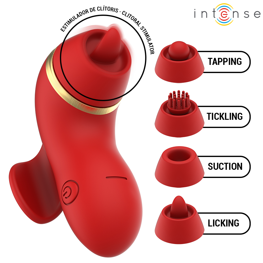 INTENSE - PATTY ESTIMULADOR CON 4 CABEZALES, SUCCIÓN, TAPPING, TICKLING Y LICKING - Imagen 2