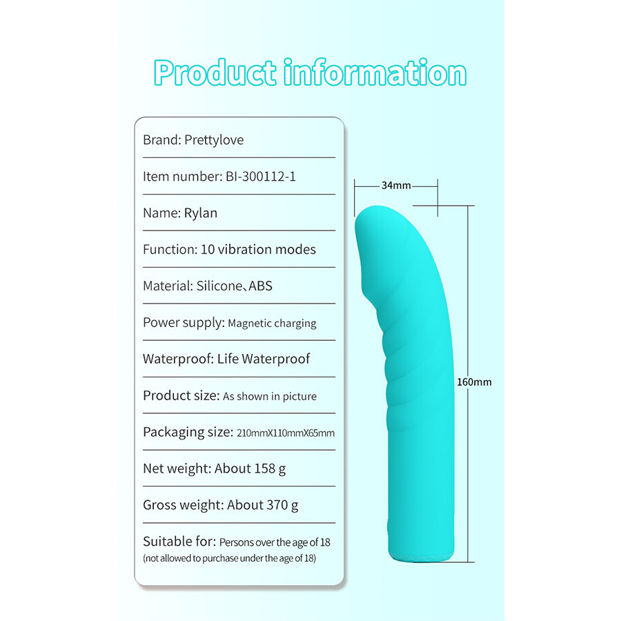 PRETTY LOVE - RYLAN G-SPOT BLUE VIBRATOR – Bild 10