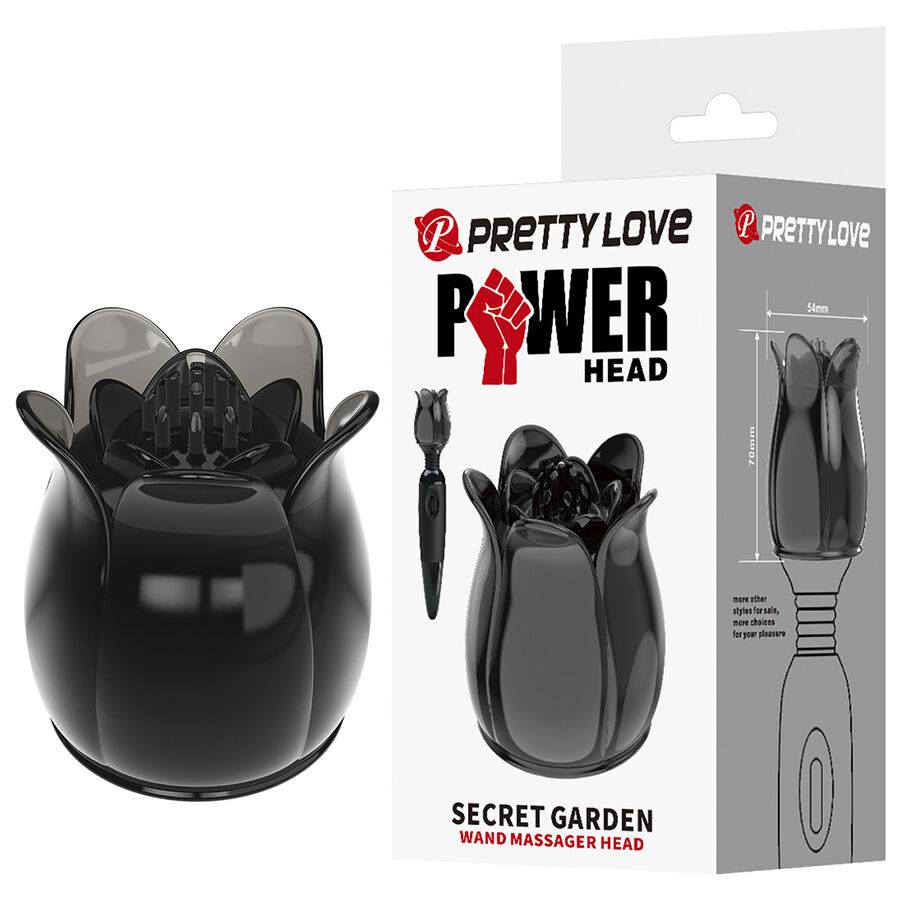 PRETTY LOVE - SECRET GARDEN SCHWARZER MASSAGEKOPF – Bild 9