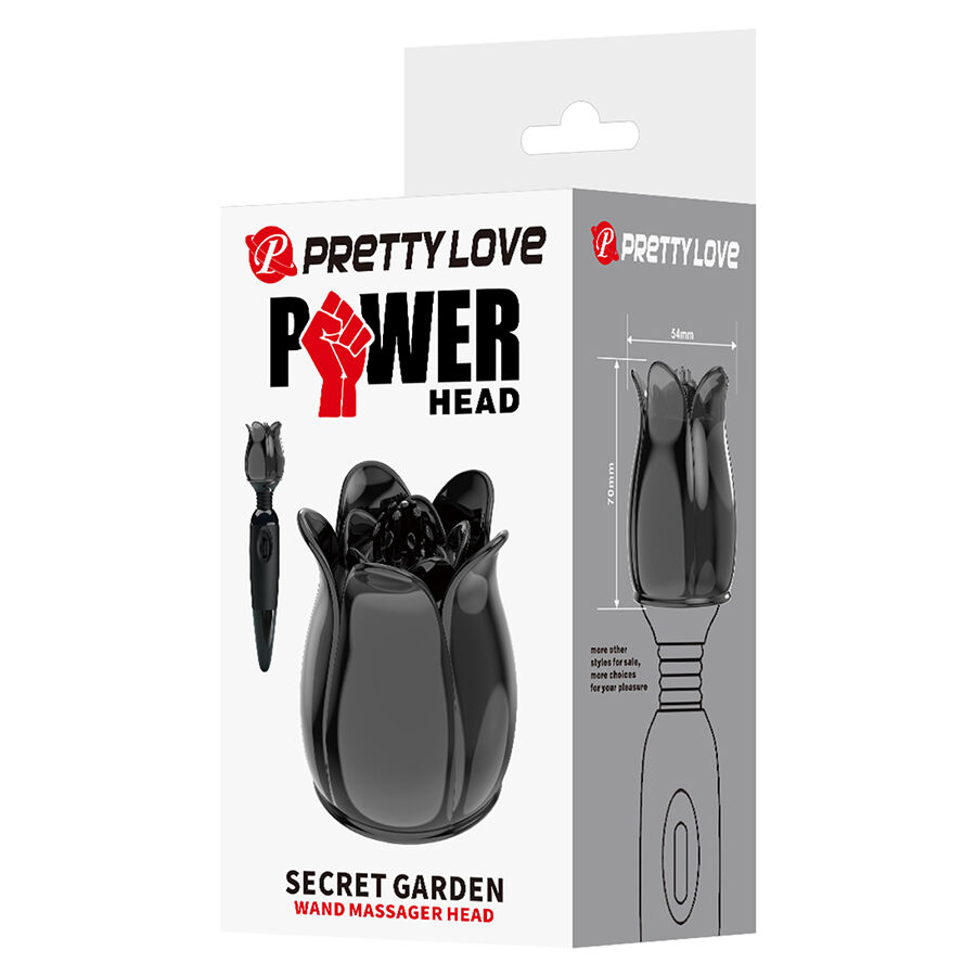 PRETTY LOVE - SECRET GARDEN SCHWARZER MASSAGEKOPF – Bild 2