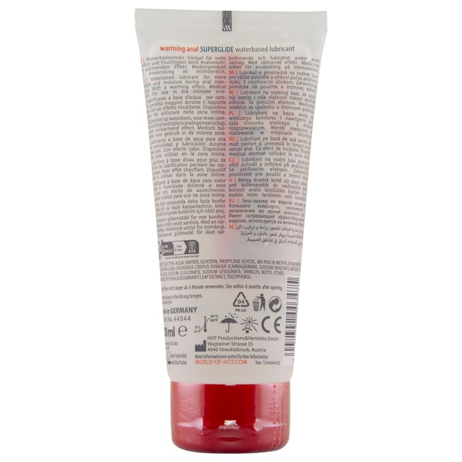 HOT - ANAL SUPERGLIDE WÄRMENDES FLÜSSIGES GENUSSGLEICHEN AUF WASSERBASIS 100 ML – Bild 2