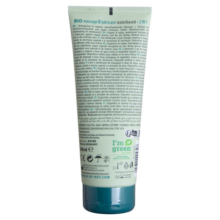 HOT - BIO MASSAGE ET LUBRIFIANT À BASE D'EAU 2 EN 1 200 ML – Image 2