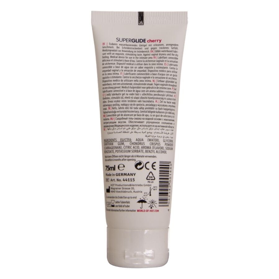 HOT - SUPERGLIDE LUBRIFIANT COMESTIBLE À BASE D'EAU CERISE 75 ML – Image 2