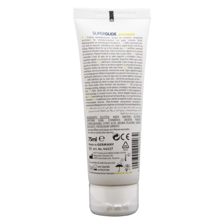 HOT - SUPERGLIDE ESSBARER GLEITMITTEL AUF WASSERBASIS ANANAS 75 ML – Bild 2