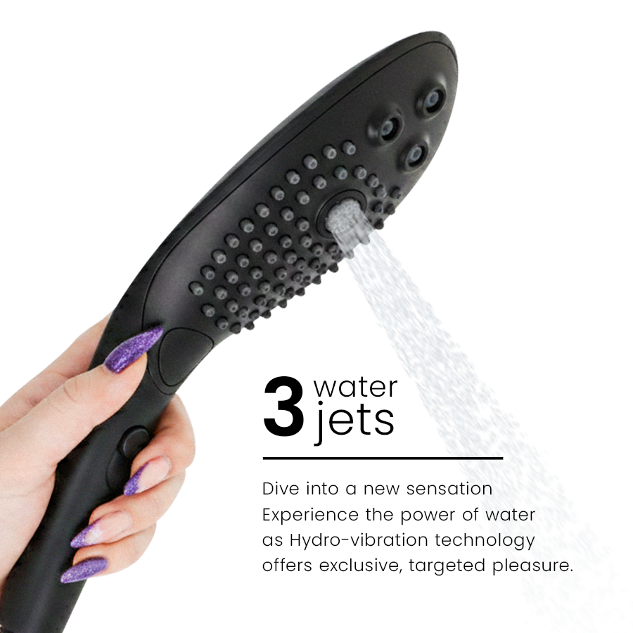 WOMANIZER - POMMEAU DE DOUCHE STIMULANT CLITORIAL WAVE NOIR – Image 4
