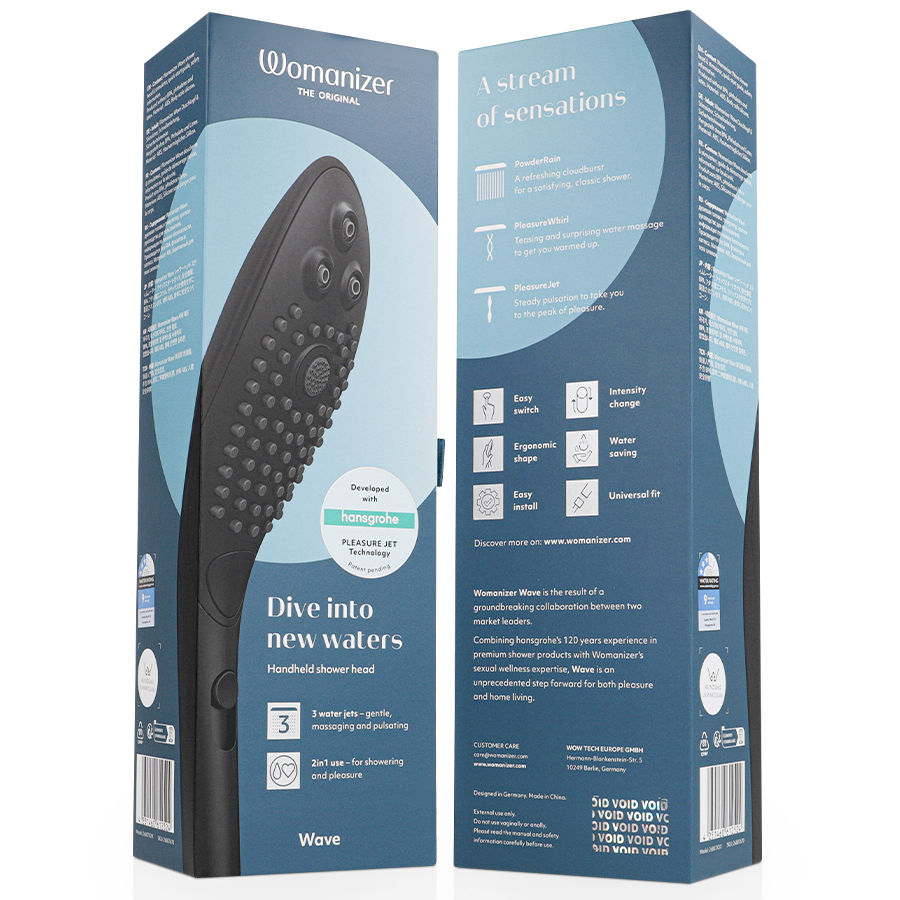 WOMANIZER - POMMEAU DE DOUCHE STIMULANT CLITORIAL WAVE NOIR – Image 7