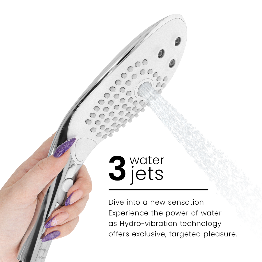 WOMANIZER - POMMEAU DE DOUCHE STIMULANT CLITORIAL WAVE CHROME – Image 2