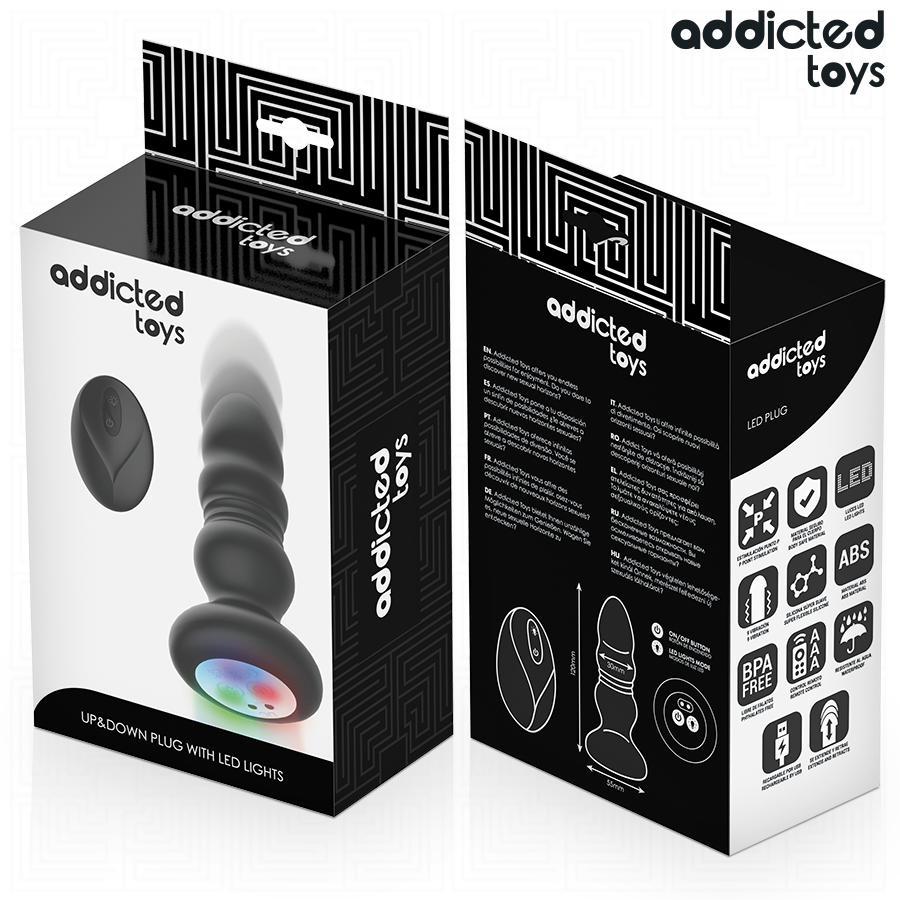 ADDICTED TOYS - PLUG ANAL VIBRADOR THRUSTING Y LUZ LED CONTROL REMOTO - Imagen 7