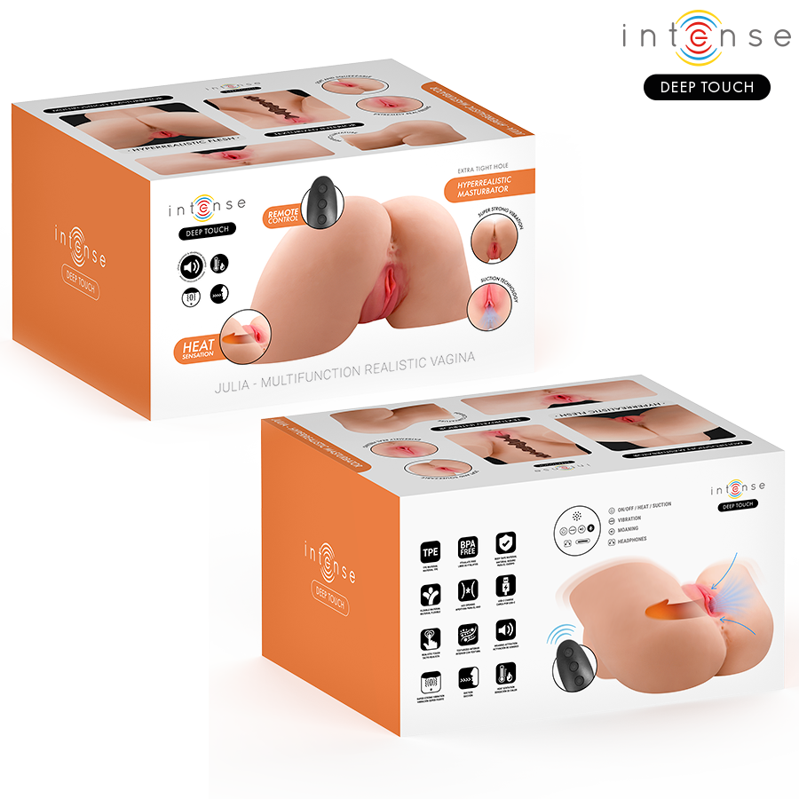 INTENSE DEEP TOUCH - JULIA MASTURBADOR VAGINA CON EFECTO SUCCIÓN, CALOR, VIBRACIÓN Y VOZ CON CONTROL REMOTO 9 KG - Imagen 7