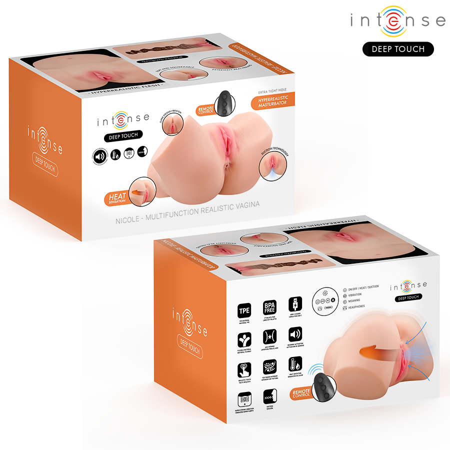 INTENSE DEEP TOUCH - NICOLE MASTURBADOR VAGINA CON EFECTO SUCCIÓN, CALOR, VIBRACIÓN Y VOZ CON CONTROL REMOTO 5.3 KG - Imagen 3