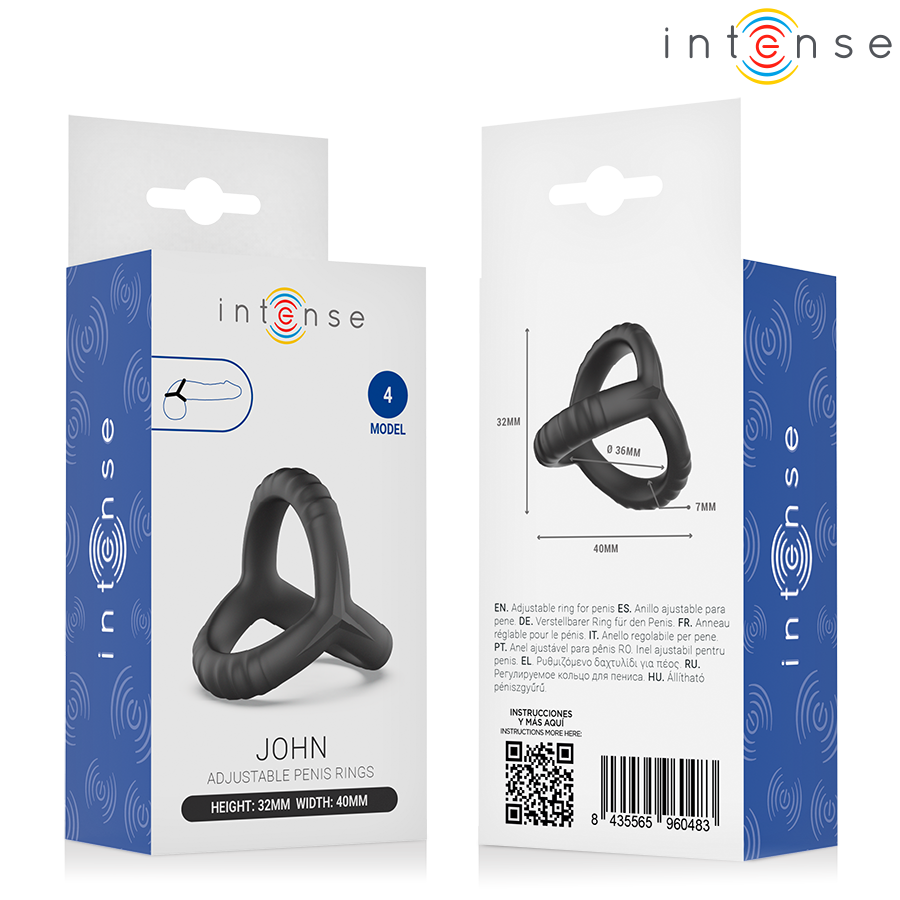 INTENSE - JOHN ANNEAU TRIPLE AJUSTABLE POUR LE PÉNIS MODÈLE 4 – Image 5